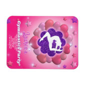 Magnet Flexible Gymnastique Anniversaire Soirée rose violet Invita (Horizontal)