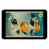 Magnet Flexible Hallowe'en, Chats noirs, Jack-o'-lantern (Horizontal)