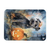 Magnet Flexible Halloween Chesapeake Bay Terrier Avec Citrouilles (Horizontal)