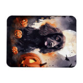 Magnet Flexible Halloween Cocker Spaniel Avec Citrouilles (Horizontal)