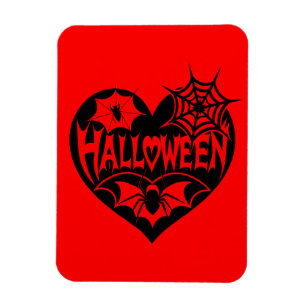 Magnet Flexible Halloween cœur, forme de cœur noir, toile d'araign