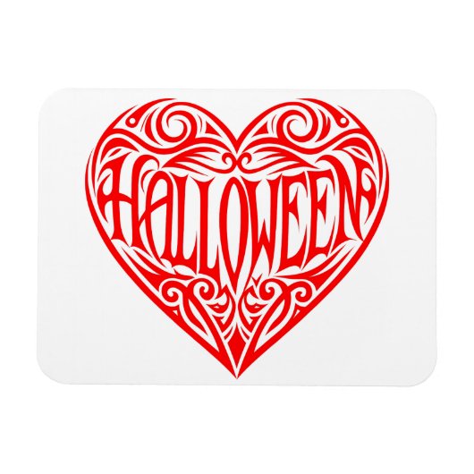 Magnet Flexible Halloween Heart, Red Heart, Holiday (Horizontal)