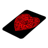 Magnet Flexible Halloween Heart, Red Heart Shape, Holiday (Côté Gauche)