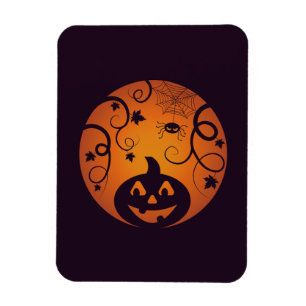 Magnet Flexible Halloween Jack-o'-lantern citrouille visage et ara