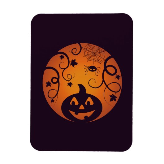 Magnet Flexible Halloween Jack-o'-lantern citrouille visage et ara (Vertical)