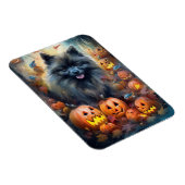 Magnet Flexible Halloween Keeshonté avec la peur Citrouille (Côté Droit)
