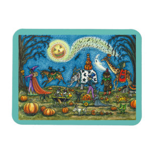 Magnet Flexible HALLOWEEN PARADE Sorcière Giraffe Ours Zèbre