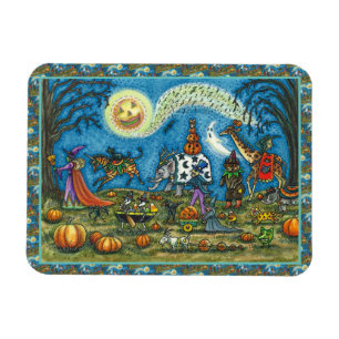 Magnet Flexible HALLOWEEN PARADE Sorcière Giraffe Ours Zèbre