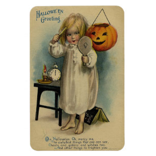 Magnet Flexible Halloween Salutation fille Combing cheveux Vintage