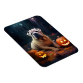 Magnet Flexible Halloween Shar Pei Avec La Peur Citrouille (Côté Droit)