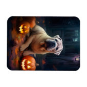 Magnet Flexible Halloween Shar Pei Avec La Peur Citrouille (Horizontal)