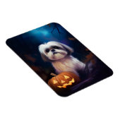 Magnet Flexible Halloween Shih Tzu Avec La Peur Citrouille (Côté Droit)