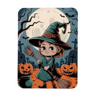 Magnet Flexible Halloween - sorcière à balai