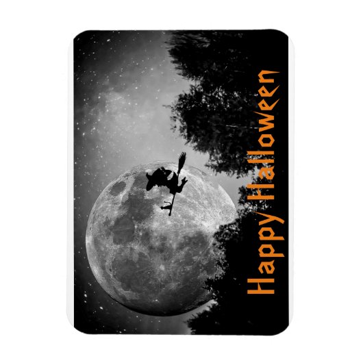 Magnet Flexible Halloween sorcière et lune (Vertical)