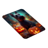 Magnet Flexible Halloween Terrier écossais avec la peur Citrouille (Côté Droit)