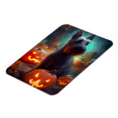 Magnet Flexible Halloween Terrier écossais avec la peur Citrouille (Côté Gauche)