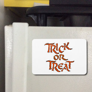 Magnet Flexible Halloween Trick ou Treat Shaky Orange Words