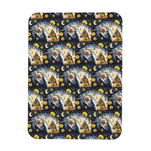 MAGNET FLEXIBLE HALLOWEEN UNICORNS, STAR HORSE & IMAGINAIRE COLT (Vertical)