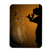 Magnet Flexible Halloween Witch et Cauldron avec chauves-souris (Vertical)