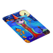Magnet Flexible Halloween Wolf Witch Chat noir Cauldron Citrouille (Côté Droit)