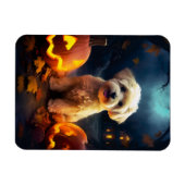 Magnet Flexible Halloween Yorkipoo Avec La Peur Citrouille (Horizontal)