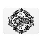 Magnet Flexible Hamsa Avec Ornements Ethniques Doodle (Horizontal)