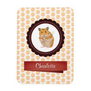 Magnet Flexible Hamster de filles rouges et roses