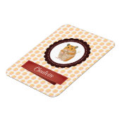 Magnet Flexible Hamster de filles rouges et roses (Côté Gauche)