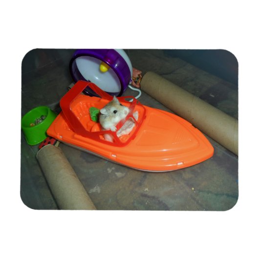 Magnet Flexible Hamster sur un bateau (Horizontal)