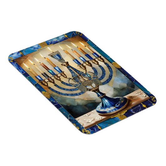 Magnet Flexible Hanoukka bleue Menorah (Côté Droit)