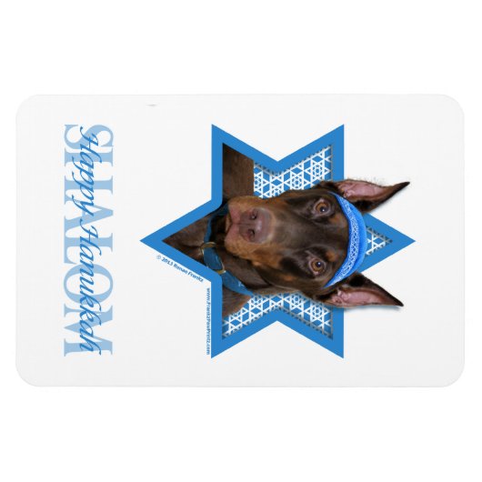 Magnet Flexible Hanoukka Star of David - Doberman - Rocky (Horizontal)