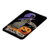 Magnet Flexible Happpy Halloween Chat avec Citrouille (Côté Gauche)