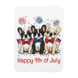 Magnet Flexible Happy 4 juillet Bulldogs français