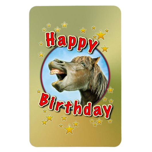 Magnet Flexible Happy Birthday from the laughing horse (Vertical)