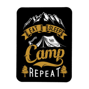 Magnet Flexible Happy Camper Mange Camp de sommeil Répéter