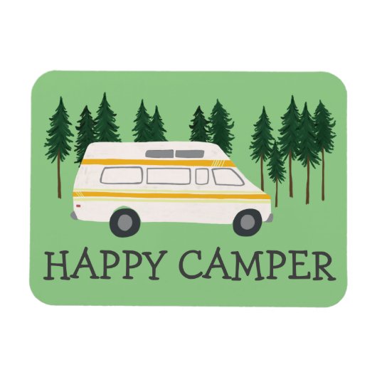 Magnet Flexible HAPPY CAMPER Vanlife RVing Motorhome Trees (Horizontal)
