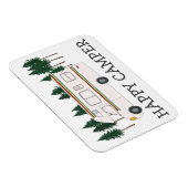 Magnet Flexible HAPPY CAMPER Whimsical Retro RVing Motorhome Trees (Côté Droit)