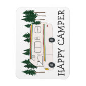 Magnet Flexible HAPPY CAMPER Whimsical Retro RVing Motorhome Trees (Vertical)