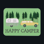 Magnet Flexible HAPPY CAMPER Whimsical Trailer RVing Motorhome<br><div class="desc">Je préférerais être RVing ! ! Et toi ? Découvrez ce doux aimant de remorque de voyage rétro et consultez ma boutique pour plus d'articles correspondants comme tee - shirts, coussins, autocollants, porte - clés, serviettes et plus encore. Et bien sûr plus de RV, campervan, camping-car aussi. Customisez ceci avec...</div>
