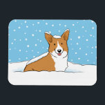 Magnet Flexible Happy Corgi in the Snow | Cute Winter Holiday Dog<br><div class="desc">Cute cartoon Corgi sitting in the winter snow. This fun holiday fridge magnet makes a great Christmas stocking stuffer for dog lovers. Visit Jenn’s Doodle World for even more products with this happy dog design,  as well as more dog breed themed gifts.</div>