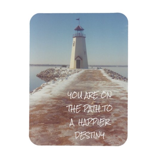 Magnet Flexible Happy Destiny Inpirational Lighthouse Photographie (Vertical)