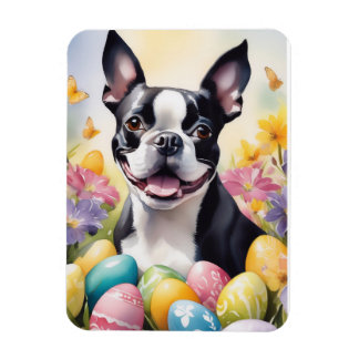 Magnet Flexible Happy Easter Boston Terrier