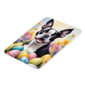 Magnet Flexible Happy Easter Boston Terrier (Côté Gauche)