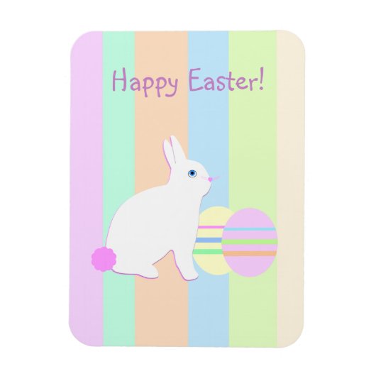 Magnet Flexible Happy Easter Bunny and Eggs (Vertical)
