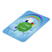 Magnet Flexible Happy Easter Colorful Planet & Rainbow Cute Bunny (Côté Gauche)