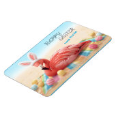 Magnet Flexible Happy Easter from Florida Flamingo Bunny on Beach (Côté Gauche)