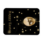 Magnet Flexible Happy Easter Gold Disco Ball (Horizontal)