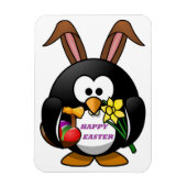 MAGNET FLEXIBLE "HAPPY EASTER" PENGUIN BUNNY (Vertical)