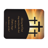 Magnet Flexible Happy Easter Three Crosses on Calvary (Horizontal)