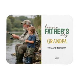 Magnet Flexible Happy Father's Day Grandpa Green Photo